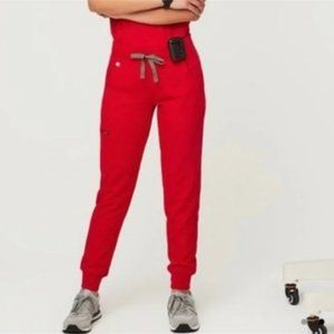 High Waisted Zamora Jogger Scrub Pants Winning Red XS